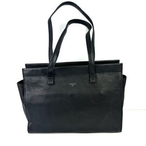 T Tahari Sienna Handbag Black Pebbled Leather Shoulder Bag Purse